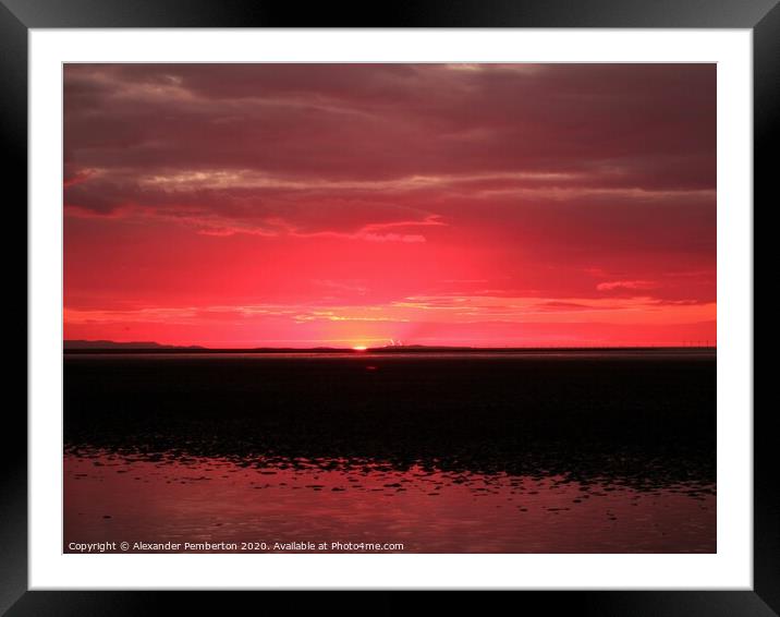 Sundown Over Shore  Namely Looking Towards Leasowe Framed Mounted Print by Alexander Pemberton