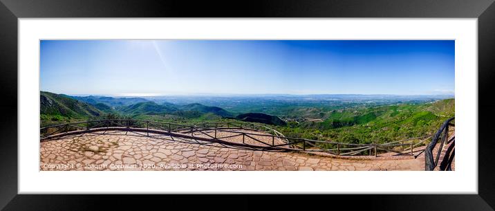 Panoramic view of the Valencia valley, seen from the Sierra Calderona, Spain. Framed Mounted Print by Joaquin Corbalan