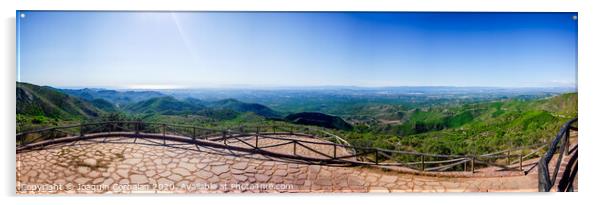 Panoramic view of the Valencia valley, seen from the Sierra Calderona, Spain. Acrylic by Joaquin Corbalan