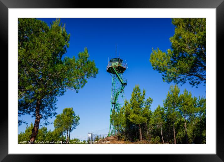 Watchtower to observe movements of prisoners in a mountainous area. Framed Mounted Print by Joaquin Corbalan