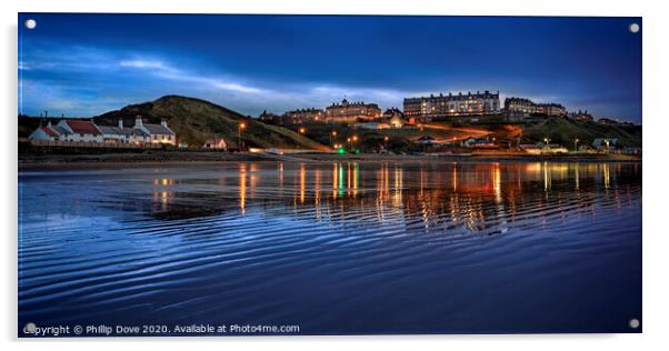 Saltburn from the beach at twilight Acrylic by Phillip Dove LRPS