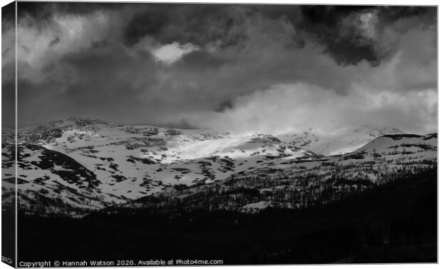 Snowy Peak Canvas Print by Hannah Watson