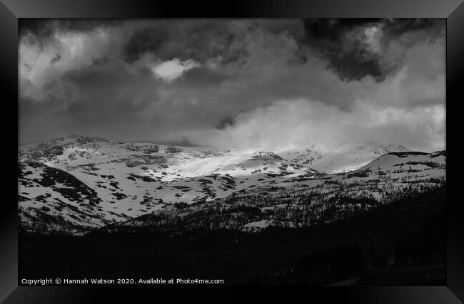 Snowy Peak Framed Print by Hannah Watson