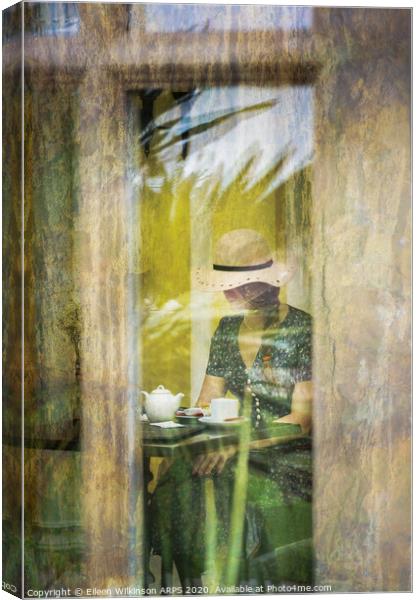 The Lady taking tea Canvas Print by Eileen Wilkinson ARPS EFIAP