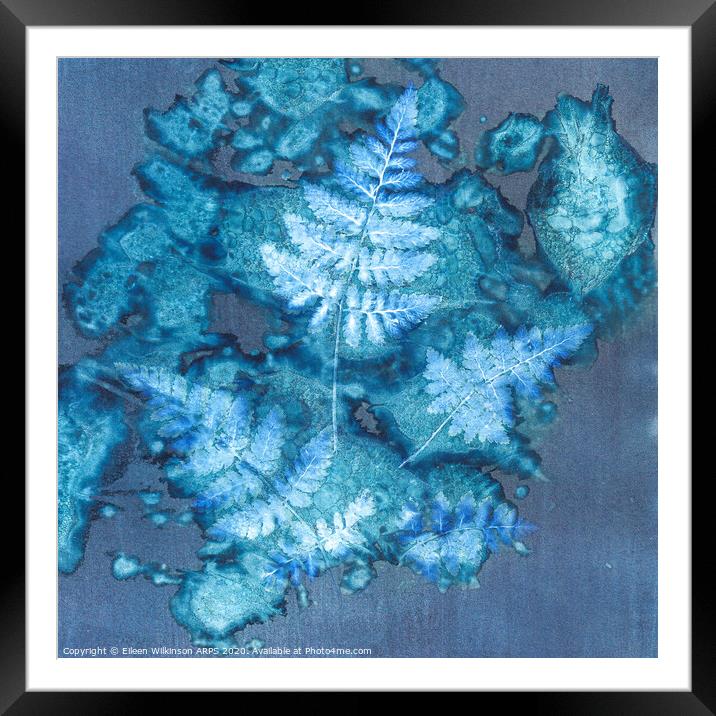 Blue Ferns Framed Mounted Print by Eileen Wilkinson ARPS EFIAP