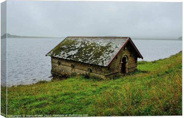 Malham Tarn Boathouse Canvas Print by Diana Mower