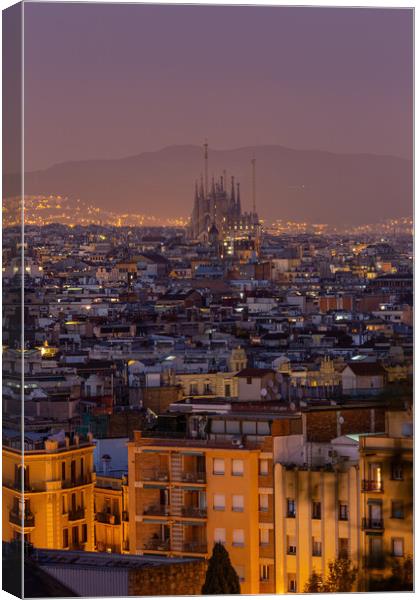 Landscape picture of famous city Barcelona  Canvas Print by Arpad Radoczy