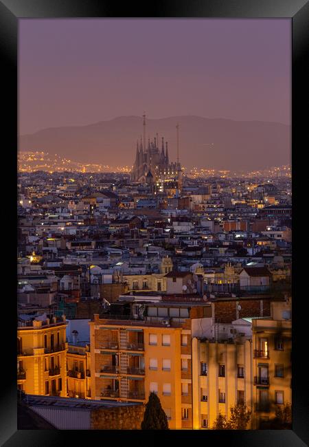 Landscape picture of famous city Barcelona  Framed Print by Arpad Radoczy