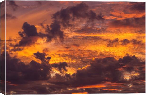 Beautiful colorful sunset clouds at summer time Canvas Print by Arpad Radoczy