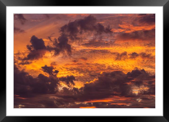 Beautiful colorful sunset clouds at summer time Framed Mounted Print by Arpad Radoczy