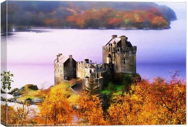 Eilean Donan Castle autumn view  Canvas Print by Philip Hawkins