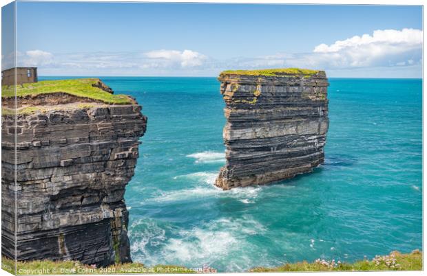 Sea Stack, Downpatrick Head, Co Mayo, Ireland Canvas Print by Dave Collins