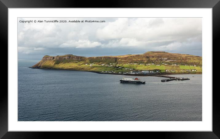 Ferry leaving Uig Framed Mounted Print by Alan Tunnicliffe