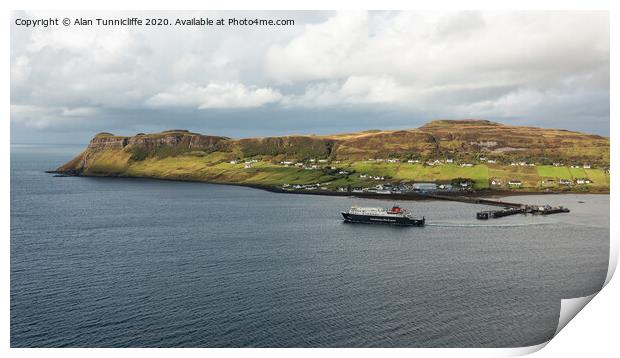 Ferry leaving Uig Print by Alan Tunnicliffe