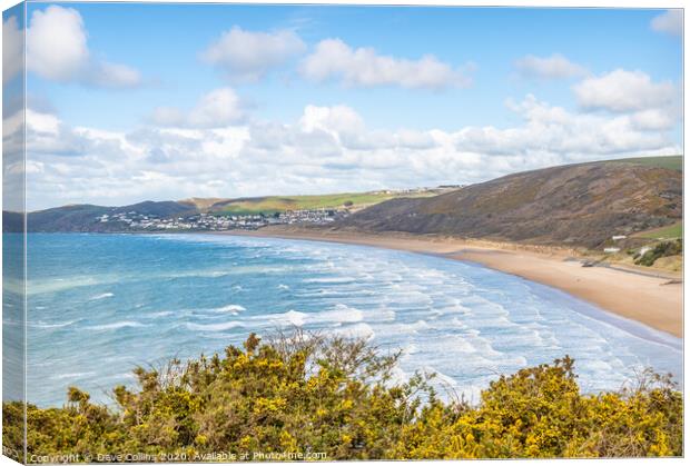Putsborough and Woolacombe Beach Canvas Print by Dave Collins