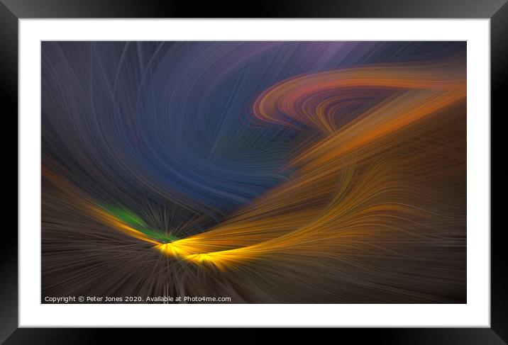 Twirling colours Framed Mounted Print by Peter Jones