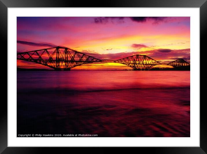 Forth Bridge sunset Framed Mounted Print by Philip Hawkins