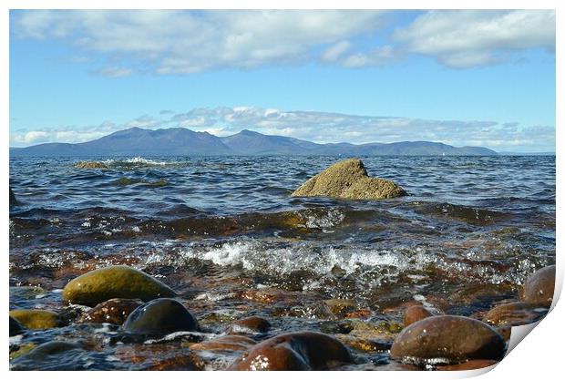 Rocky Scottish beach...Portencross, West Kilbride, Print by Allan Durward Photography