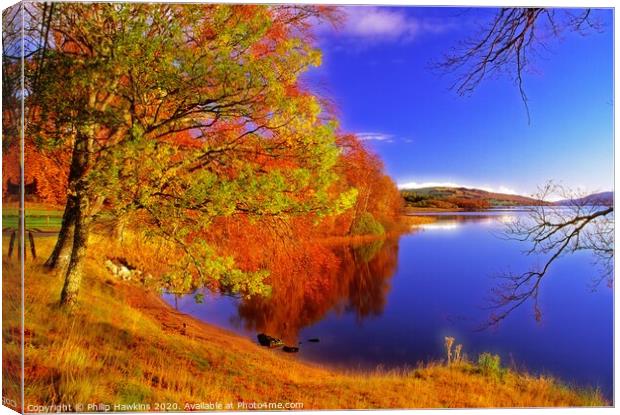 Autumn colours at Loch Rannoch Canvas Print by Philip Hawkins