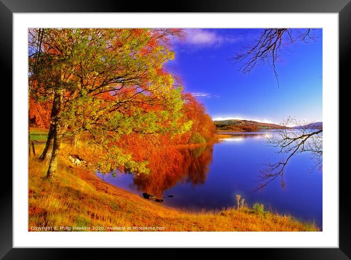 Autumn colours at Loch Rannoch Framed Mounted Print by Philip Hawkins