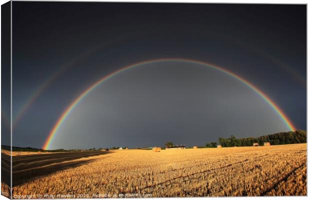 Harvest rainbow Canvas Print by Philip Hawkins