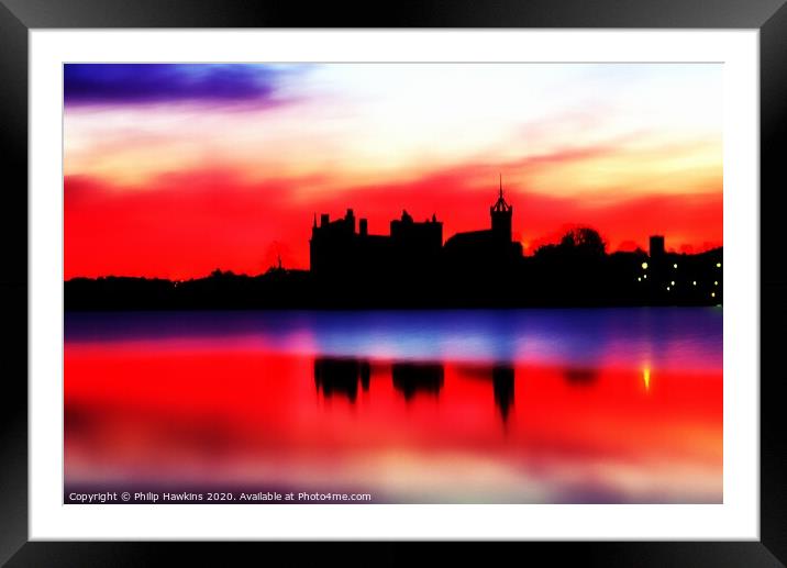 Linlithgow Palace silhouette Framed Mounted Print by Philip Hawkins