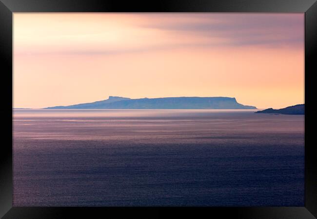 Isle of Eigg Sunset Scotland Framed Print by Derek Beattie