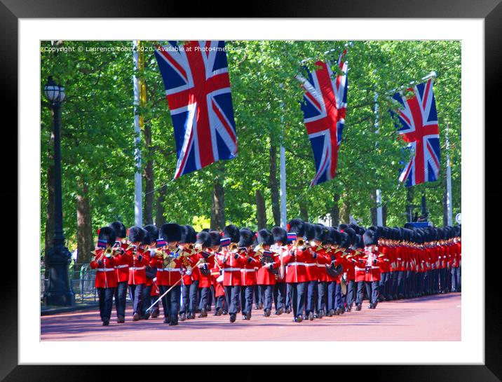 Coldstream Guards Trooping The Colour Framed Mounted Print by Laurence Tobin