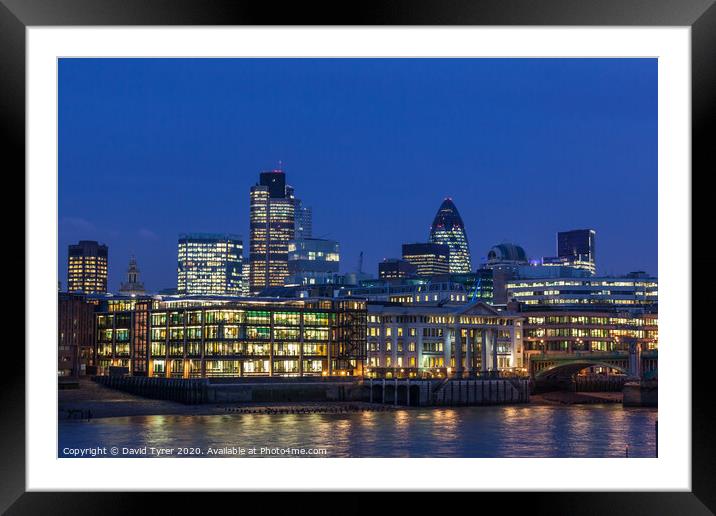 London Waterfront Framed Mounted Print by David Tyrer