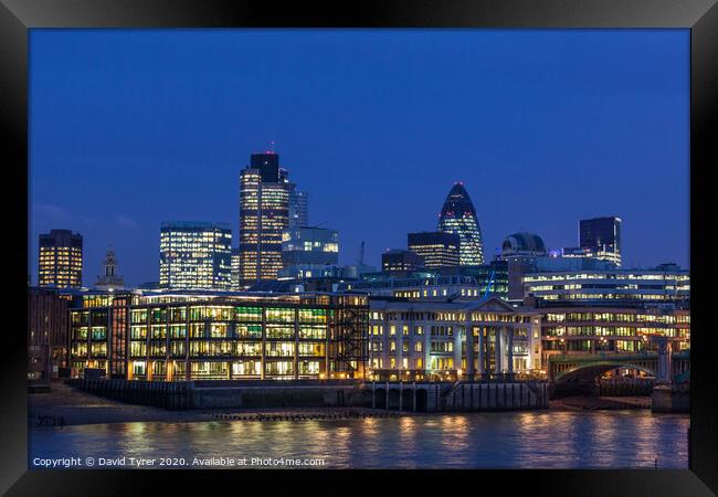 London Waterfront Framed Print by David Tyrer