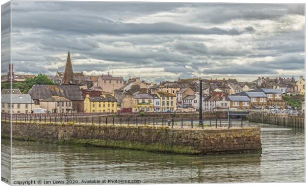 Maryport Harbour In Cumbria Canvas Print by Ian Lewis