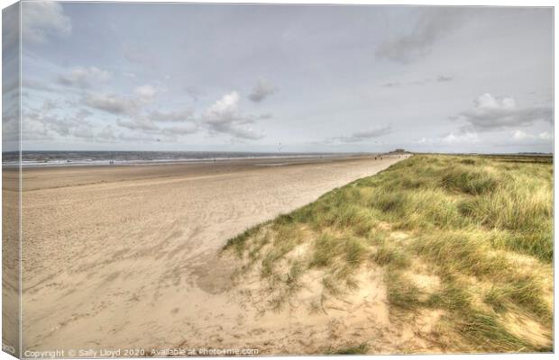 Brancaster Beach looking East, Norfolk Uk Canvas Print by Sally Lloyd