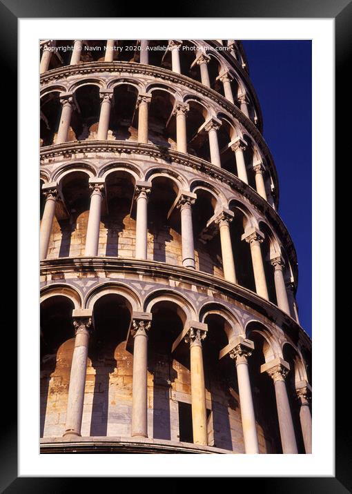 The Leaning Tower of Pisa, Italy  Framed Mounted Print by Navin Mistry