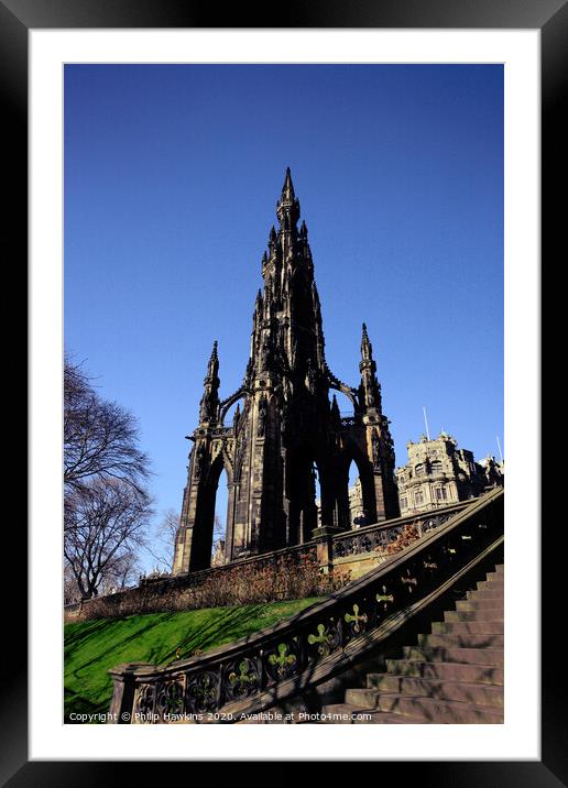 Scott Monument Framed Mounted Print by Philip Hawkins