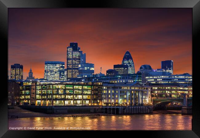 London Financial District Framed Print by David Tyrer