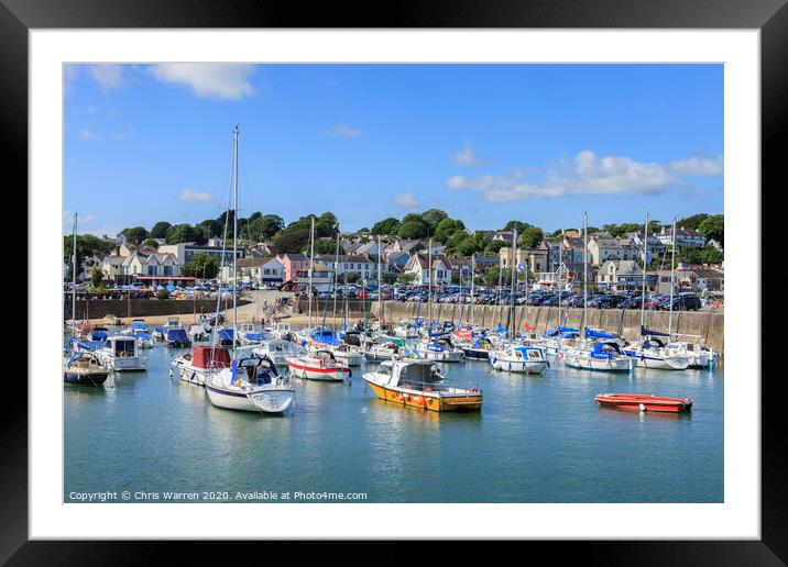 Boats in Saundersfoot Harbour Framed Mounted Print by Chris Warren
