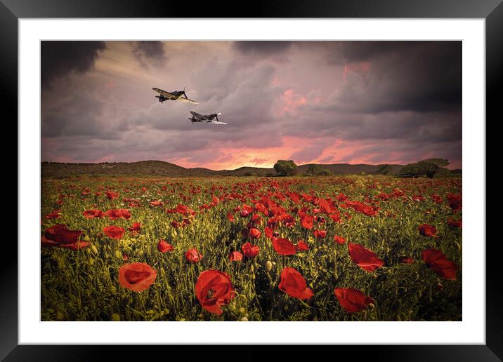 BBMF Fighters Poppies Framed Mounted Print by J Biggadike