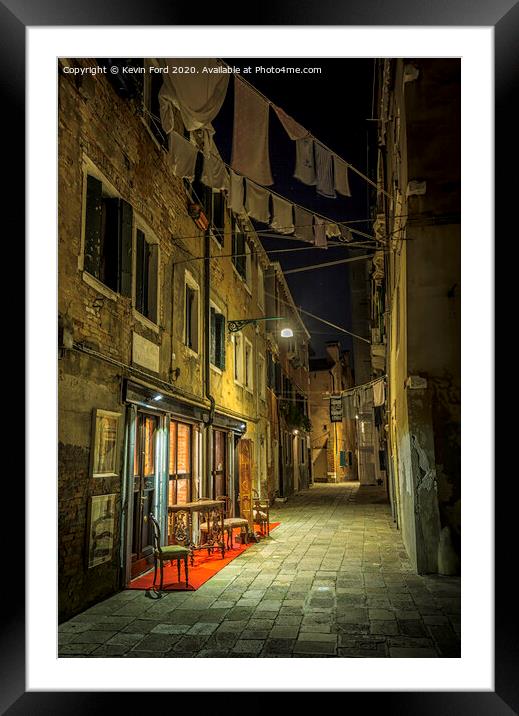 Back Street in Venice Framed Mounted Print by Kevin Ford