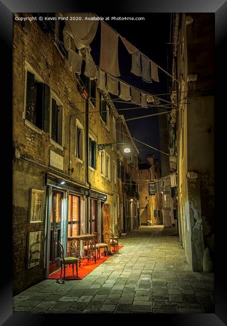 Back Street in Venice Framed Print by Kevin Ford