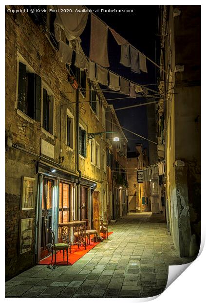 Back Street in Venice Print by Kevin Ford