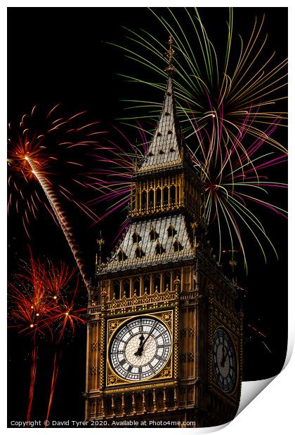 Big Ben Celebrations Print by David Tyrer