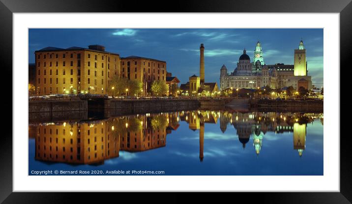 Liverpool's Luminous Reflections at the Albert Doc Framed Mounted Print by Bernard Rose Photography