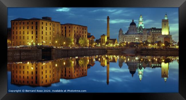 Liverpool's Luminous Reflections at the Albert Doc Framed Print by Bernard Rose Photography