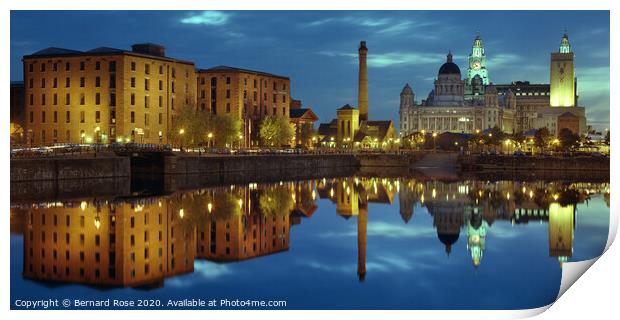 Liverpool's Luminous Reflections at the Albert Doc Print by Bernard Rose Photography