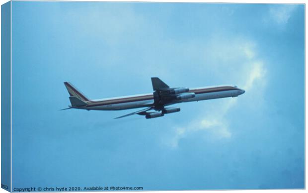 DC8 Climbing in to Storm Canvas Print by chris hyde