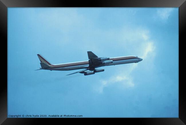 DC8 Climbing in to Storm Framed Print by chris hyde