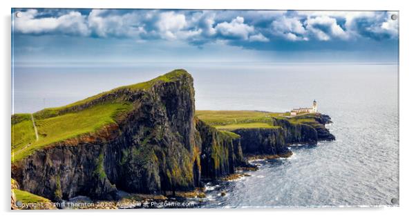 Neist Point panorama, Isle of Skye  Acrylic by Phill Thornton