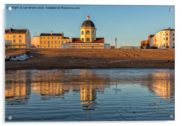 Worthing Dome Reflections Acrylic by Len Brook