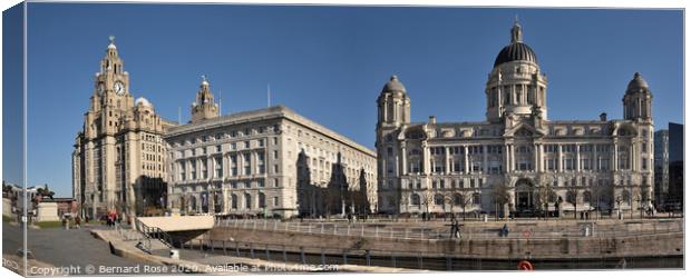 Three Graces at the Pier Head Canvas Print by Bernard Rose Photography