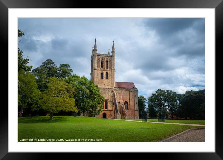 Pershore Abbey in Summer Framed Mounted Print by Linda Cooke